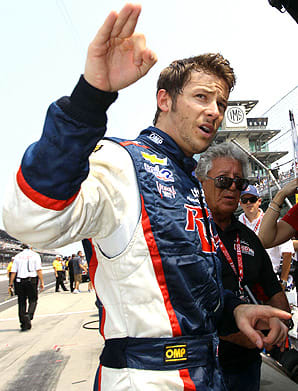 Marco Andretti, with grandfather Mario Andretti (right), was the third-fastest driver in Friday's final "Carb Day" practice before the Indy 500.